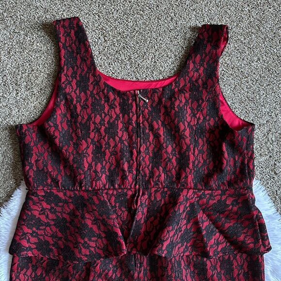 Torrid X Rebel Wilson Dress New Lace Black Red Womens Size 24 No Belt - Picture 7 of 11